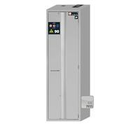 Asecos S-Phoenix Vol.2-90 - Armadio di sicurezza con porta a soffietto e chiusura a cilindro, colore grigio chiaro, larghezza 596 mm, profondità 616 mm, altezza 1968 mm