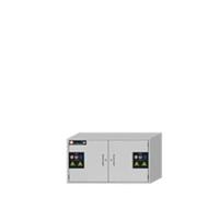 Asecos SL-Classic-UB - Armadio da incasso con 2 ante a battente, serratura a cilindro e indicatore di livello di chiusura, colore grigio chiaro, larghezza 1104 mm, profondità 576 mm, altezza 601 mm
