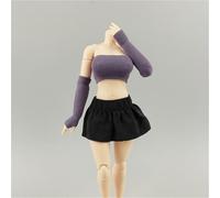 ASEDRFY Figura femminile in scala 1/12, vestiti per bambola, camicia senza maniche, gonna corta lavorata a maglia, costume per bambola soldato da 15,2 cm (rosso)