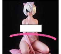 ASEDRFY NieR Automata Yorha No.2 Tipo B 2B - Toalla de baño rosa con orejas de gato, figura de acción, regalo coleccionable, 14 cm