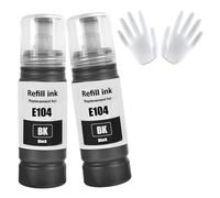 ASEKER 104 Inchiostro 2 Nero Compatibile per Espon 104 ET-2810 ET-2815 ET-2820 ET-2825 ET-2710 ET-2711 ET-2712 ET-2714 ET-2715 ET-2720 ET-2721 ET-2726 ET-4700 ET-4800 Stampante (BK*2)