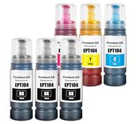 Aseker 104 Inchiostro Compatibile per Espon 104 ET-2810 ET-2815 ET-2820 | 6-Multipla per Espon 104 ET-2825 ET-2710 ET-2711 ET-2712 ET-2714 ET-2715 ET-2720 ET-2721 ET-2726 ET-4700 ET-4800 Stampante