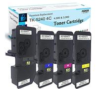 ASEKER Compatibile Cartuccia del Toner TK5240 TK-5240 per Kyocera Ecosys P5026cdn P5026cdw M5526cdn M5526cdw Stampanti 4000 & 3000 Pagine TK5240K TK5240C TK5240M TK5240Y ( 4-Pack )