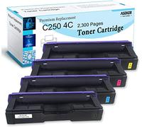ASEKER Compatibile Cartuccia di Toner per RICOH SP C250 C250DN C250E C250SF C250SFw C261SFN C261SFNW C261DNW Stampanti Rese Elevate 2300 Pagine 407539 407540 407541 407542 (BK/C/M/Y)
