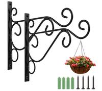 ASelected 2 ganci da parete in ferro per piante, staffe per cesti sospesi