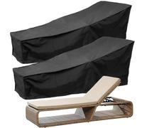 ASelected 2 Pezzi Copri Sdraio da Giardino, 210D Oxford Copertura Sdraio da Esterno Coprilettino Impermeabile, Anti-UV Copri Lettini da Giardino per Sedia a Sdraio e Mobili, 210 x 75 x 80 cm