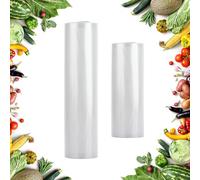 ASelected 2 rotoli di sacchetti sottovuoto, 20 x 600 cm e 28 x 600 cm, per tutte le macchine sottovuoto, resistenti e antistrappo, adatti per Sous Vide, riutilizzabili, rotoli sottovuoto