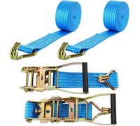 ASelected 2 set di cinghie da 6 m × 50 mm con cricchetto e gancio, cinghie con cricchetto da 6 m, cinghie di ancoraggio con cricchetto con tenditore a cricchetto per rimorchio, moto, auto