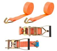 ASelected 2 set di cinghie di serraggio 8 m × 50 mm con cricchetto e gancio, cinghie con cricchetto 8 m, cinghie di ancoraggio con cricchetto con tenditore a cricchetto per rimorchio, moto, auto