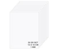 ASelected 20 pannelli in vetro acrilico trasparente in plexiglass 10 x 15 cm, 1 mm, pannelli acrilici per cornici, pittura, fai da te, da tavolo