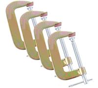 ASelected 4 morsetti a G, 105 mm, in acciaio, morsetti a G, resistenza industriale, set di morsetti a C per lavorazione del legno, saldatura, riparazione automobilistica, apertura ganasce da 10 cm