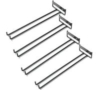 ASelected 4 ripiani per bicchieri da vino, da appendere a parete, per calici in metallo, per vetrine, per armadietto e bar, 30 cm, colore: nero