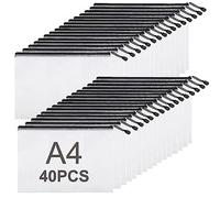 ASelected 40 pezzi buste con zip A4, trasparenti borse di file mesh, impermeabile busta porta documenti con cerniera A4, cartelline pochette zip per cartelline portadocumenti, compiti - 330 x 230 MM