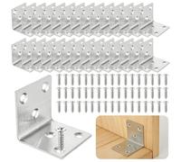 ASelected 40 Pezzi Squadrette Staffe Angolari per Mensole 40x40mm Inox