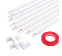 ASelected Canalina per cavi elettrici, canalina in PVC bianco per parete, copertura autoadesiva per cavi da parete, nasconde i fili della TV, gestione dei cavi in casa e ufficio, 8 x 400 mm, larghezza