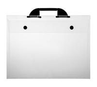 ASelected Cartella portadocumenti in cristallo, formato A3, con manico, formato A3, con clip per album, portatile, in plastica, per riporre documenti, per arte, pittura, mantiene la carta piatta