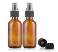 ASelected Flacone spray in vetro ambrato da 60 ml, piccolo, riutilizzabile, da viaggio, per detergenti fatti in casa e aromaterapia (2 pezzi)