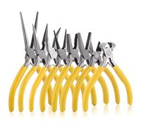 ASelected Kit di 8 pinze per gioielli, set per la creazione di gioielli con ago e pinza a becco rotondo, tagliafili, pinze a becco diagonale, tronchesi, pinze piatte e superiori