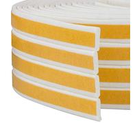 ASelected Nastro paraspifferi in schiuma EPDM, autoadesivo, per porte e finestre, 12 m, confezione da 4, per insonorizzare le intemperie, strisce sigillanti, bianco, 9 mm x 2 mm x 3 metri