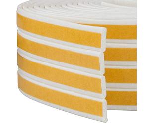 ASelected Nastro paraspifferi in schiuma EPDM, autoadesivo, per porte e finestre, 12 m, confezione da 4, per insonorizzare le intemperie, strisce sigillanti, bianco, 9 mm x 2 mm x 3 metri