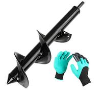 ASelected Punta per trapano, giardino perforatore, Ø 83 mm, guanti, giardino coclea per trapano, strumento pratico per piantare alberi arbusti