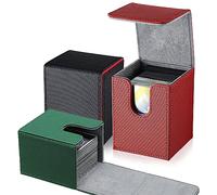 ASelected Set di 3 Premium Deck Box - Dimensioni grandi per 100 + carte di immagazzinaggio per carte in sacchetto, scatola porta carte senza PVC, 103 x 78 x 80 mm