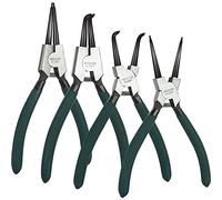 ASelected Set di 4 pinze per anelli elastici, 17,8 cm, per interni ed esterni, con punta dritta e piegata, resistenti, con molle resistenti e manici morbidi