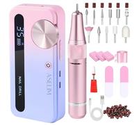 Aselim Levigatrice per unghie professionale a basso rumore: 35000 RPM Lima per unghie elettrica ricaricabile, 12 in 1 Levigatrice per unghie acrilico/gel, macchina per macinatura pedicure portatile