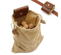 Asenie Borsa per foraggiatura, in tela cerata, pieghevole, per esterni, campeggio, escursioni, in pelle, resistente all'acqua, per bushcraft