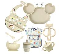 ASENME Set stoviglie per bambini composto da nove pezzi (Crema)