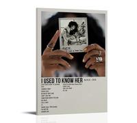 ASENWQWNEQWLL Poster da parete con scritta "I Used to Know Her by H.e.r., decorazione artistica da parete su tela, stile vintage, per soggiorno, camera da letto, 40 x 60 cm, con cornice