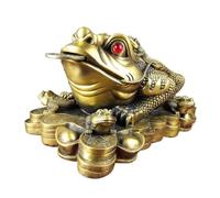 ASerZenith Attira Ricchezza Statua Ornamento Ornamenti Rospo Dorato in Ottone Ufficio Scrivania Ricchezza Feng Shui Scultura Casa Corridoio Soggiorno Scultura Decorativa D(M)