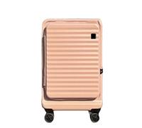 ASerZenith Bagaglio con ruota girevole espandibile, valigia ispessita con apertura frontale, tirante telescopico regolabile, blocco doganale, per viaggiare (rosa 28 pollici)