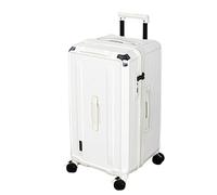 ASerZenith Bagaglio da viaggio di grande capacità, bagaglio a valigia con ruote girevoli, spazio di archiviazione suddiviso, asta di regolazione multilivello, blocco doganale (bianco 24 pollici)