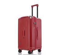 ASerZenith Bagaglio da viaggio di grande capacità, valigia con ruote girevoli, spazio di archiviazione suddiviso, asta di regolazione multilivello, blocco doganale (rosso 34 pollici)