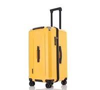 ASerZenith Bagaglio da viaggio di grande capacità, valigia con ruote girevoli, spazio di archiviazione suddiviso, asta di regolazione multilivello, blocco doganale (giallo 20 pollici)