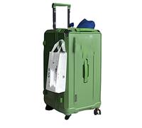 ASerZenith Bagaglio da viaggio di grande capacità, valigia con ruote girevoli, spazio di archiviazione suddiviso, asta di regolazione multilivello, blocco doganale (verde 26 pollici)
