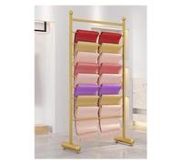 ASerZenith Espositore per Sciarpe da Negozio di Abbigliamento, Scaffale Portaoggetti in Metallo A 10 Ripiani, Indipendente, per Carta da Regalo, Barra Trasversale Staccabi（Gold-Length-70Cm/27.5In）