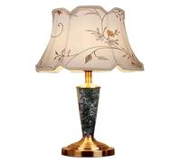 ASerZenith Lampade da Tavolo American Retro Ceramica Lampada da scrivania con paralumi Ricamati Vaso Camera da Letto Lampada da scrivania con Marmo Modern Art Deco Lampade da Comodi