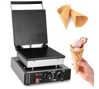 ASerZenith Macchina per Coni Gelato - Macchina Elettrica per Coni Waffle con Temperatura E Timer Regolabili, in Acciaio Inox, Ideale per Panetterie, Ristoranti E Snack Bar.