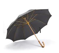 ASerZenith Ombrelli Antivento 10 Bone Ombrello Antivento da Uomo Semplice Ombrello Nero a Quadri Sottili Ombrello retrò da Gentiluomo con Manico Lungo Ombrello da Viaggio