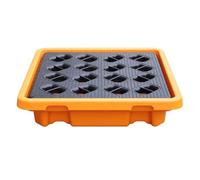 ASerZenith Pallet di Contenimento Modulare per Fuoriuscite con Griglie Superiori per Parchi Industriali E Magazzini, 1 Confezione(Giallo-67,5X67,5X15Cm)