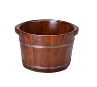 ASerZenith Pediluvi, Vasca Idromassaggio per Piedi in Legno, Secchio di Legno per Pedicure, Pediluvio per Piedi, Vasca Idromassaggio per Piedi, Vasca per Massaggi per Adulti(in Legno - con Coperchio)