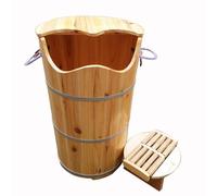 ASerZenith Pediluvio, Vasca da Bagno in Legno, Pediluvio, Sauna, Pediluvio, Secchio in Legno con Coperchio, Pediluvio per La Casa