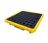 ASerZenith Piattaforma Anti-Sversamento, Piattaforma di Contenimento Anti-Sversamento con Scarico, Pallet Modulari Impilabili per Prevenire Le Fuoriuscite, Vassoio Modular(675X675X150Mm)