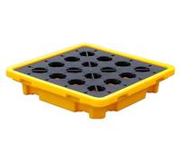 ASerZenith Piattaforma Anti-Sversamento, Piattaforme Anti-Sversamento, Piattaforma di Contenimento per Sversamenti, Pallet Anti-Sversamento Modulari in Polietilene Giallo(66X66X15)