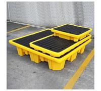 ASerZenith Piattaforma di Contenimento delle Fuoriuscite Piattaforma Modulare per Fuoriuscite Contenitore per Pallet in Plastica Fusti di Stoccaggio Anti-Perdita, 17 Stili(Giallo-33,5 * 33,5 * 5,5Cm)