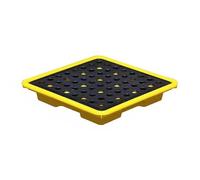 ASerZenith Piattaforma di Contenimento per Fuoriuscite Industriali, Pallet di Contenimento per Fuoriuscite Modulare, Vassoio di Contenimento in Plastica, 17 Dimensioni(Giallo-33,5 * 33,5 * 5,5Cm)