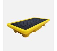 ASerZenith Piattaforma Modulare per Pallet Anti-Sversamento - Base in Plastica A Prova di Perdite per Fusti di Petrolio E Contenitori Impermeabili per Rifiuti Industriali(Giallo-660X360X120Mm)