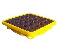 ASerZenith Piattaforma per Fuoriuscite di Fusti, Piattaforma di Contenimento Fuoriuscite, Pallet Statico Modulare in Polietilene con Scarico di Scarico, Vassoio A Tenuta S(26,77X26,77X5,91)